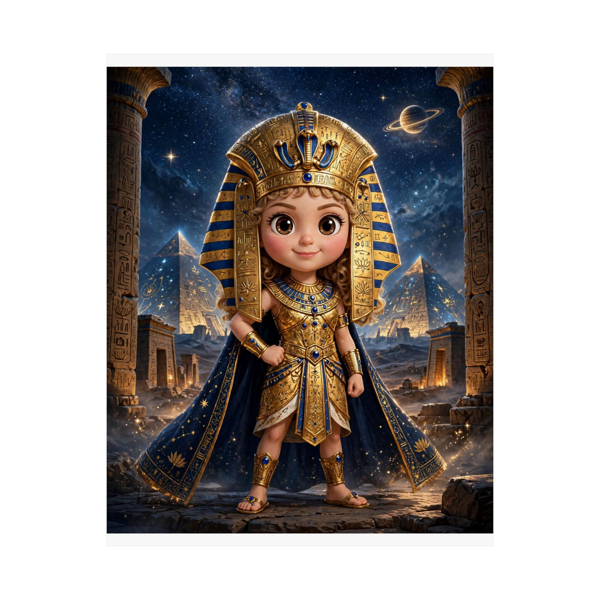 LUNA — Cinematic Little Pharaoh from the Stars — Kids Room Poster