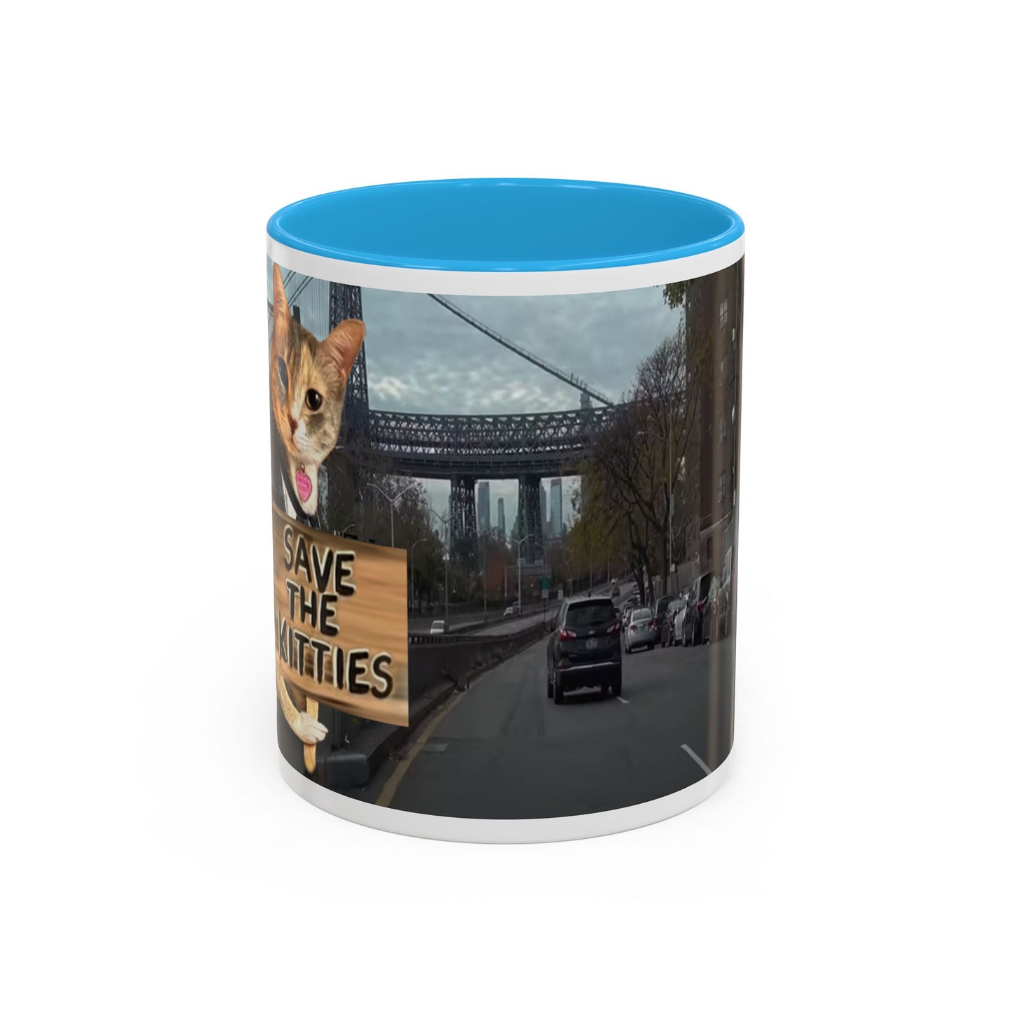 SAVE The KITTIES (Cat rescue fund raiser )-Two-Tone Accent Mug (11oz, 15oz)