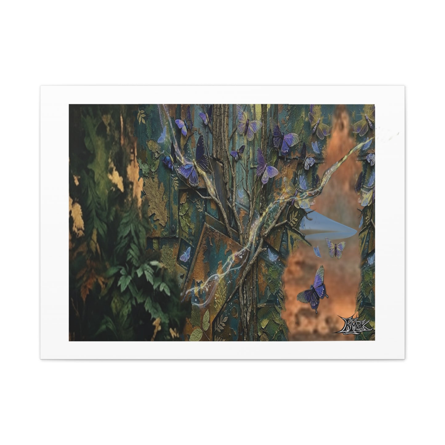 Fairy Butterfly -Nature -Punk aesthetic! Statement Piece! -" Estimated Gallery Value" at $14,00.00+. Integrated Gallery Matting.  Canvas Stretched, 0.75"
