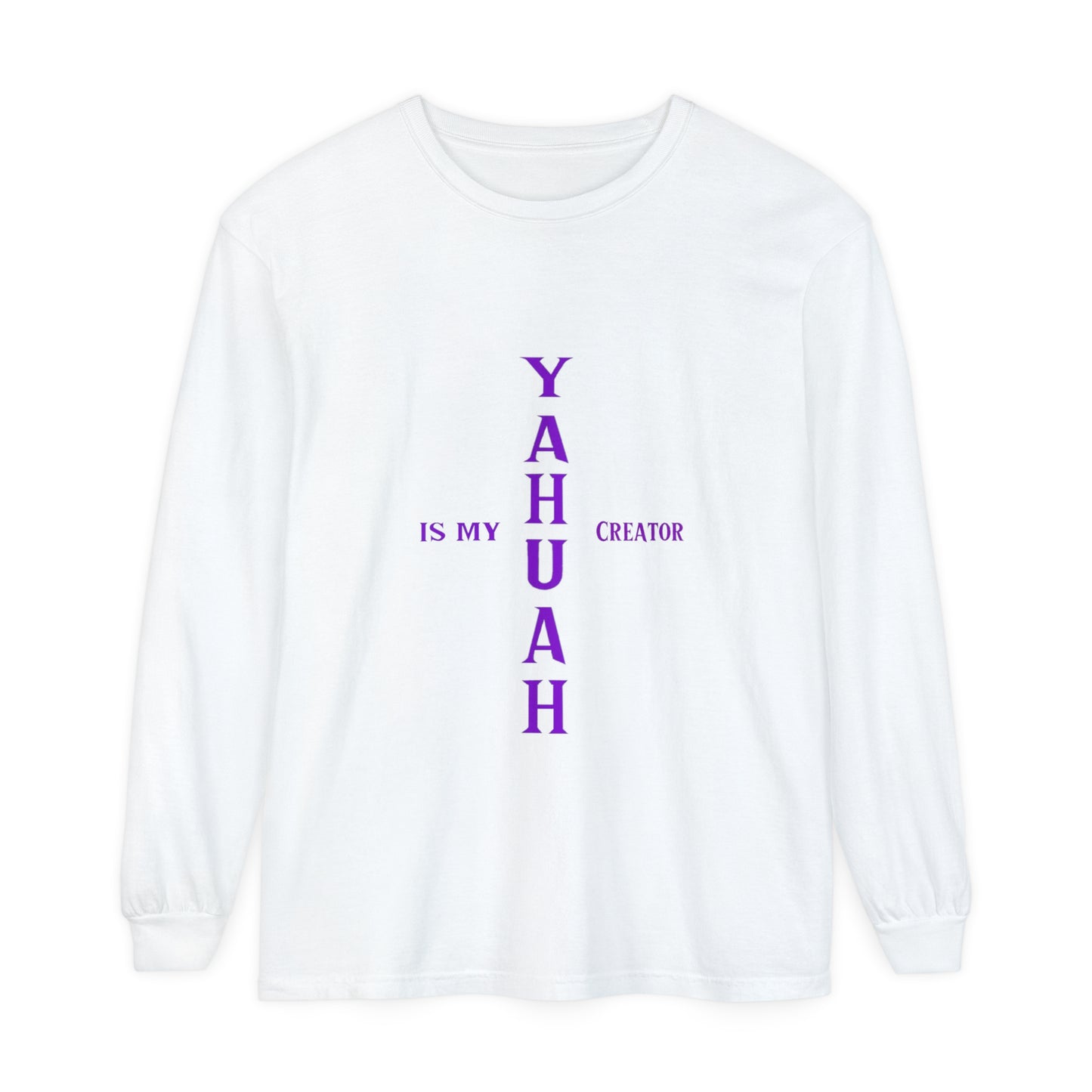 YAHUAH CREATOR - Lady J -custom - Unisex Garment-dyed Long Sleeve T-Shirt