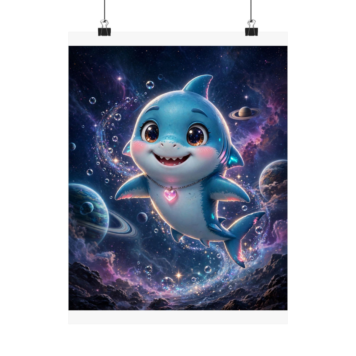 Finn — Shark Buddy — Kids Room Poster
