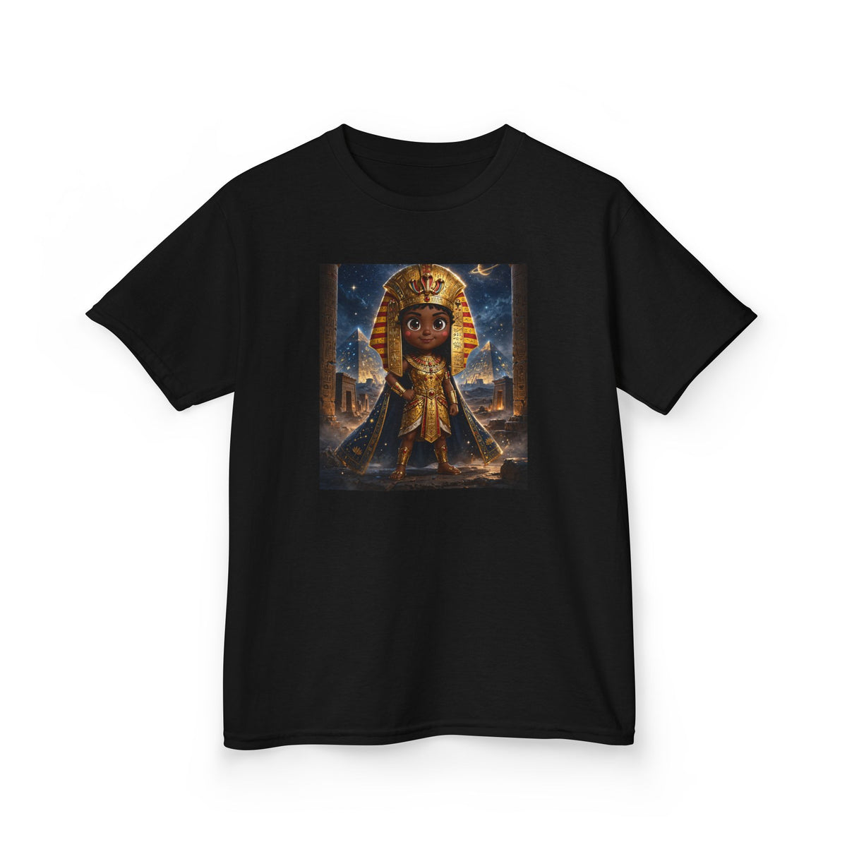 Amara — Cinematic Little Pharaoh from the Stars — Kids Tee (Budget Edition)