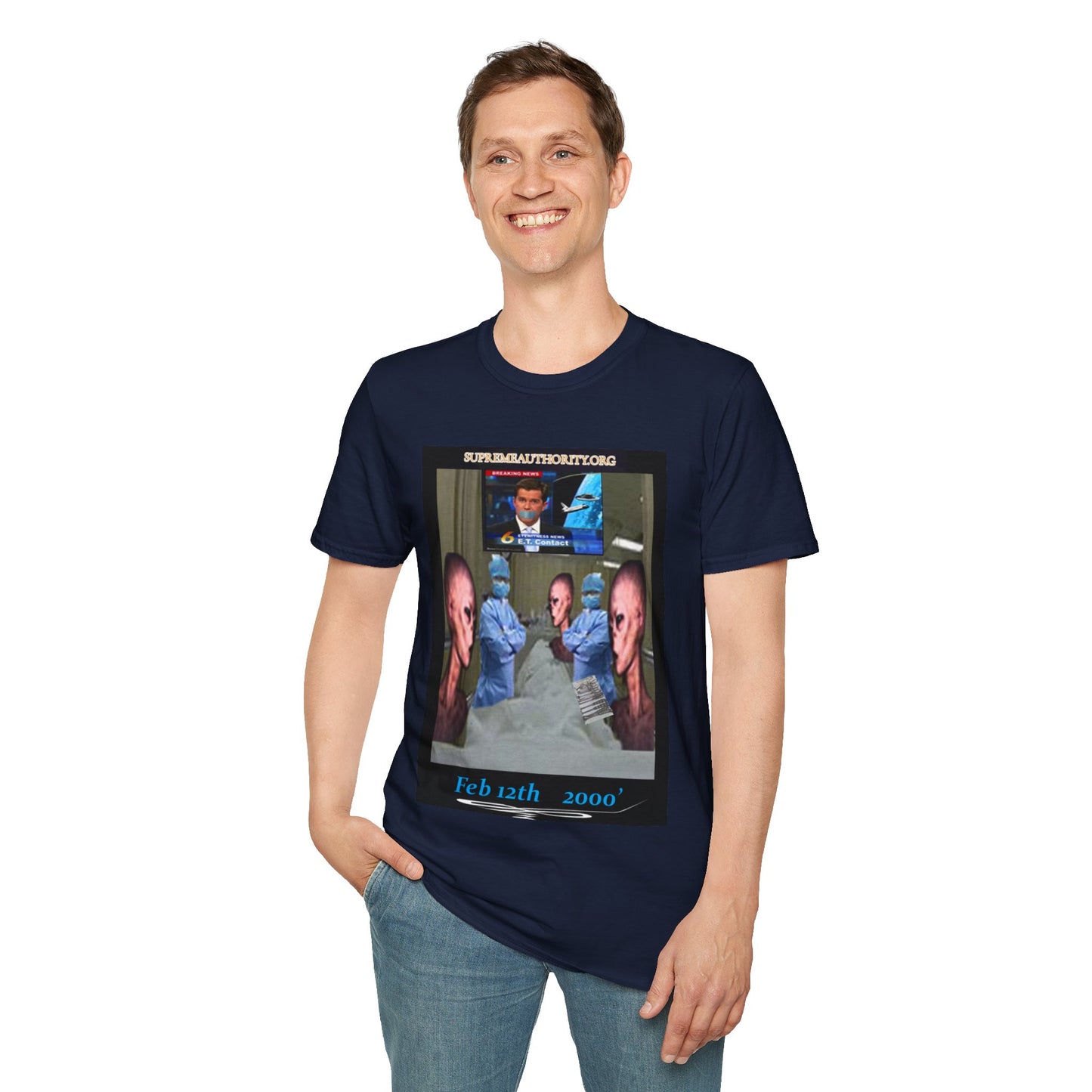 Feb. 12th 2000' An Alien Grey Operation -  Grey Unisex Softstyle T-Shirt