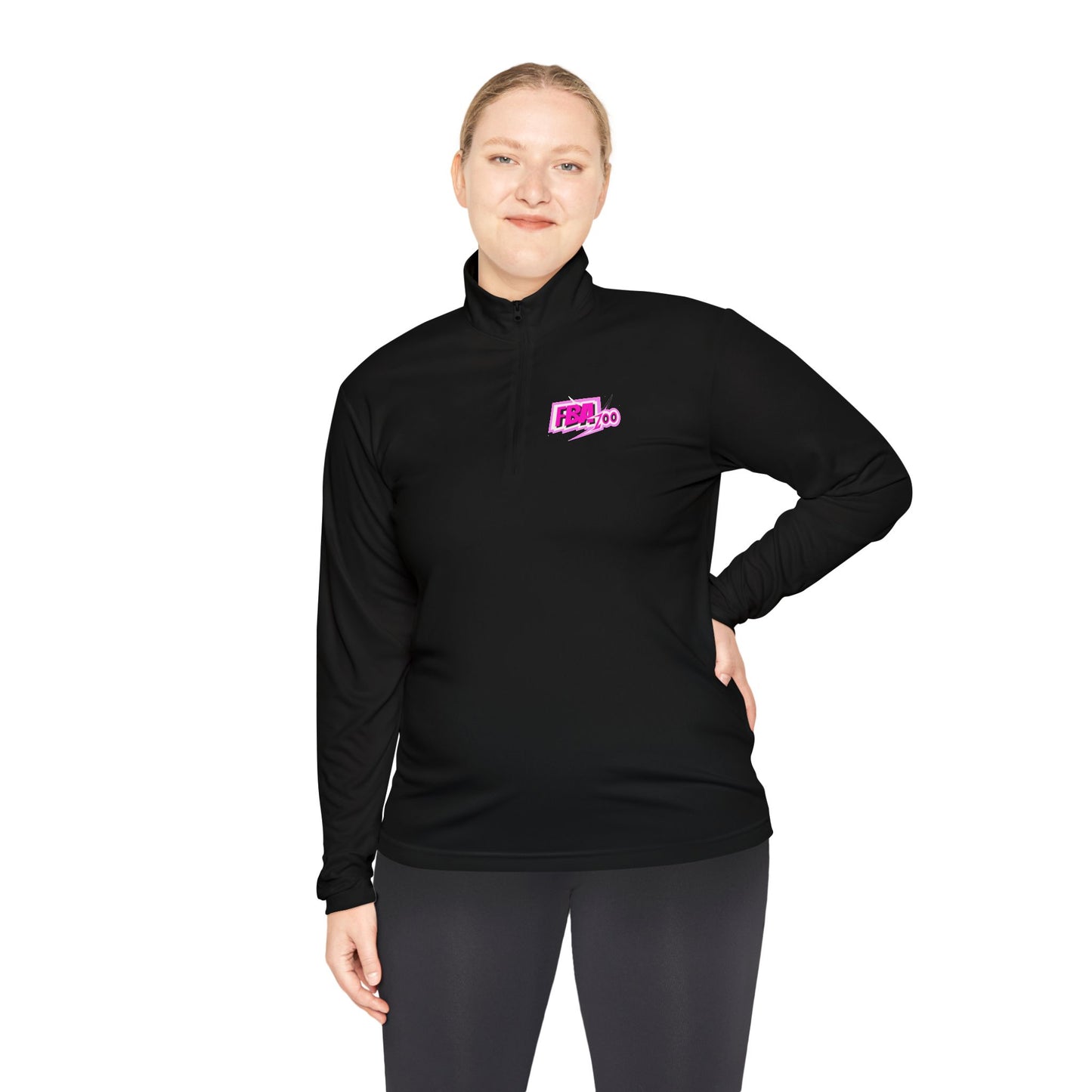 Quarter-Zip Pullover — Retro Pink "FBA 100" Logo Pullover