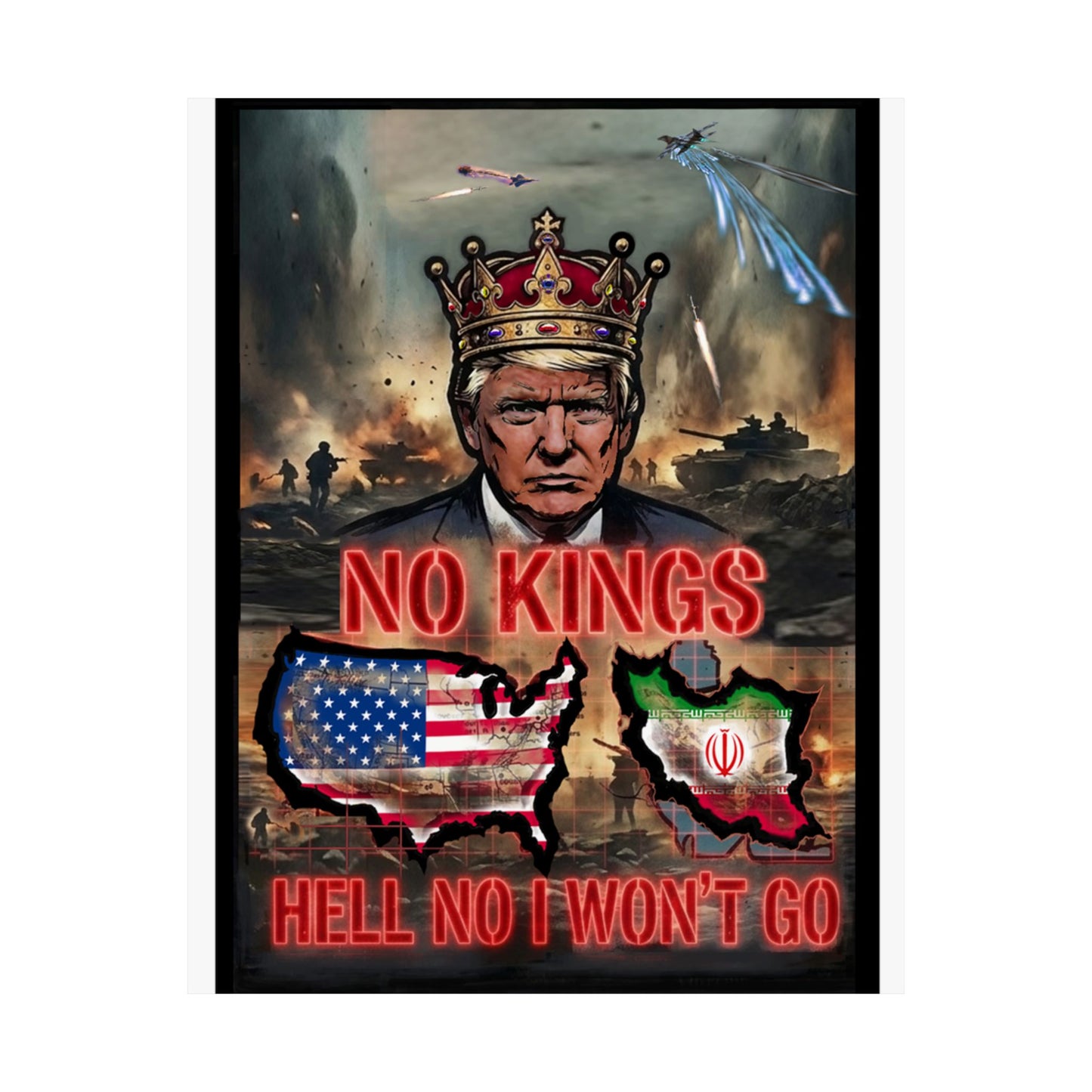 NO KINGS Banger Remix - Satin Posters (300gsm)