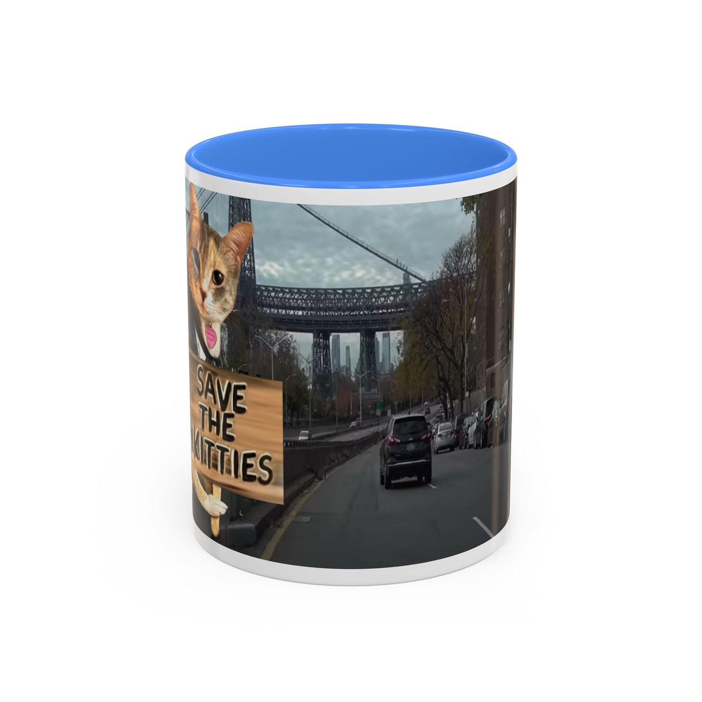 SAVE The KITTIES (Cat rescue fund raiser )-Two-Tone Accent Mug (11oz, 15oz)