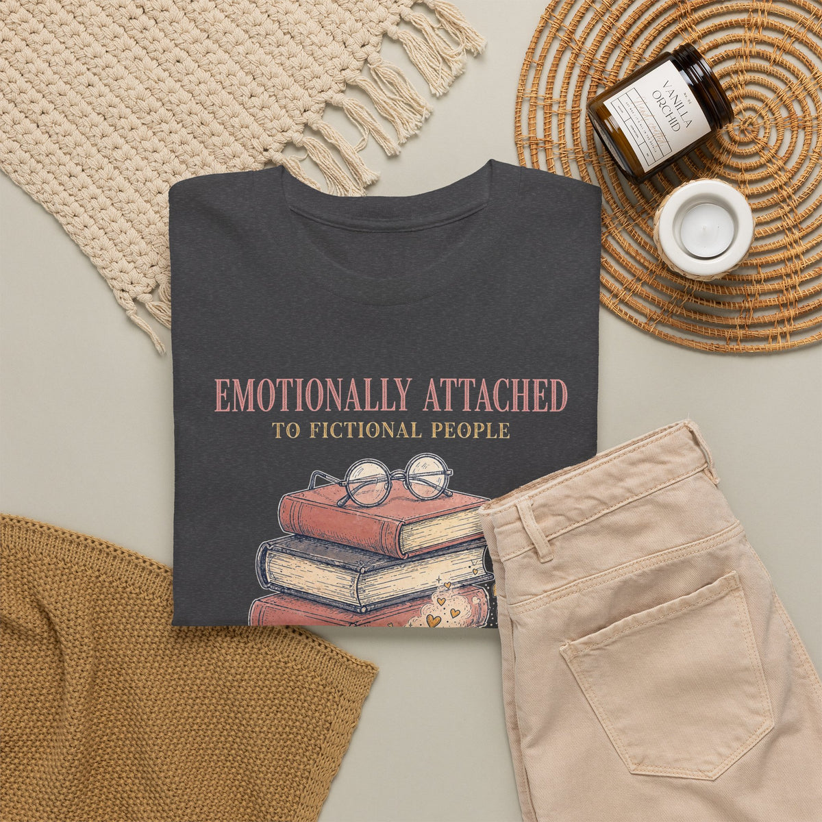 Emotionally Attached to Fictional People T-Shirt - Funny Book Lover Tee - Budget Edition