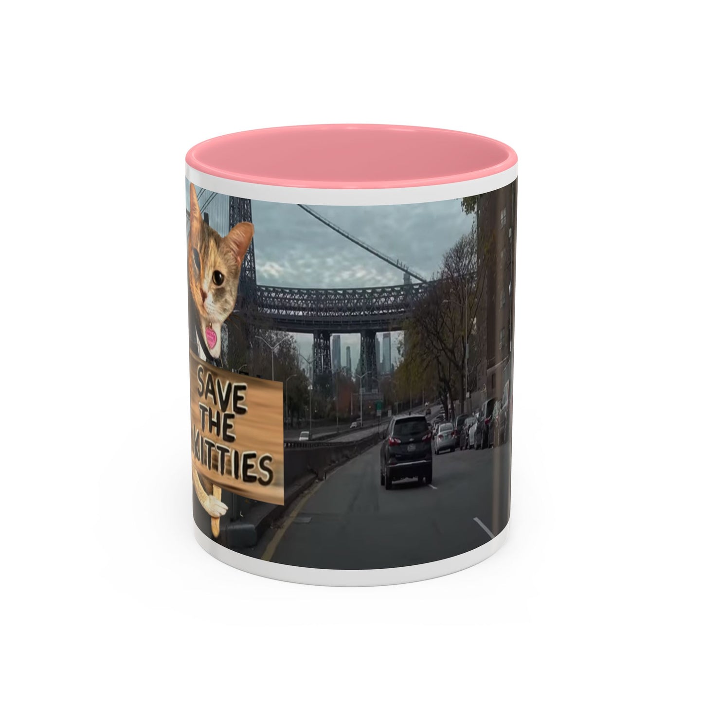 SAVE The KITTIES (Cat rescue fund raiser )-Two-Tone Accent Mug (11oz, 15oz)