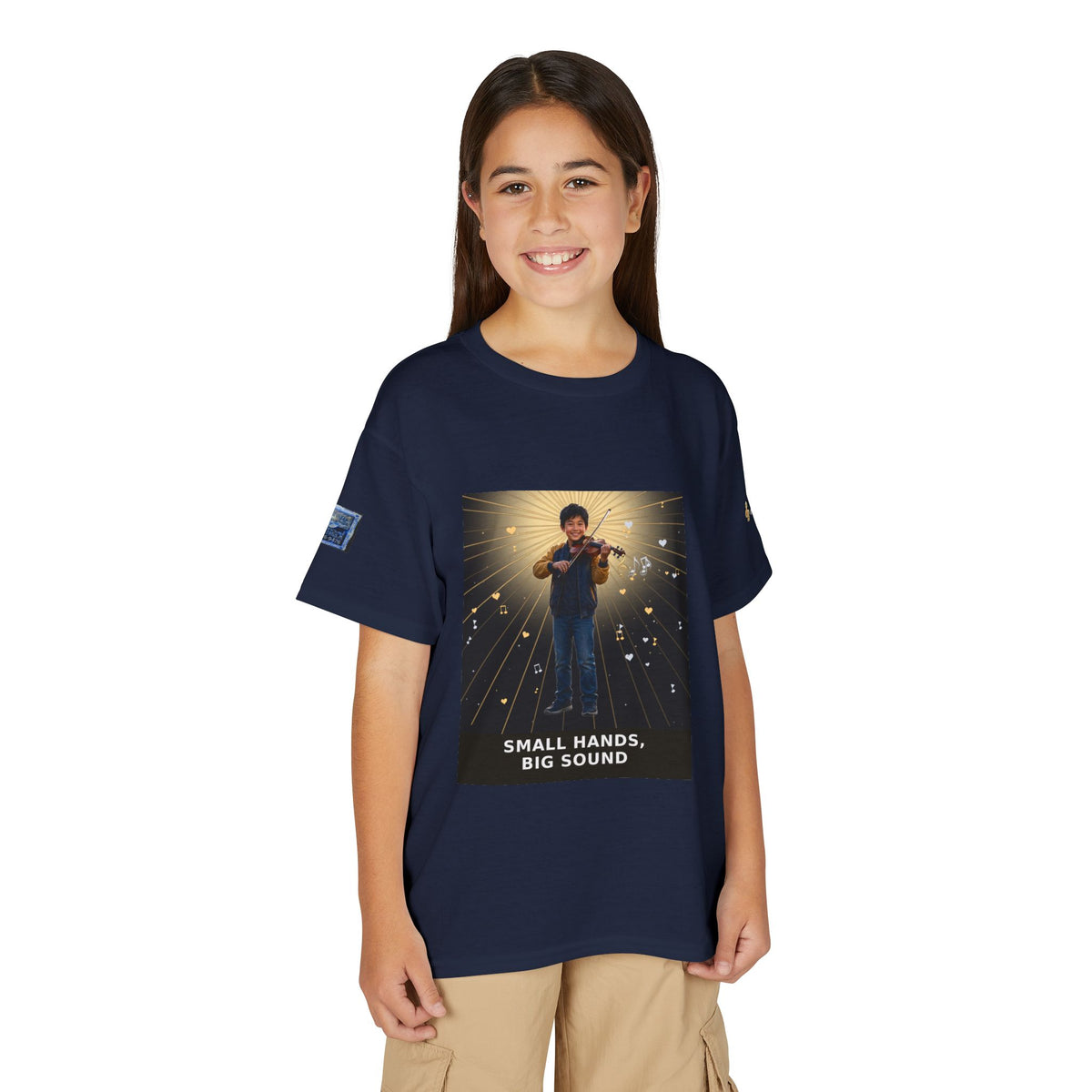 Small Hands, Big Sound — Asian Boy Violin Pre-Teen Musician Tee