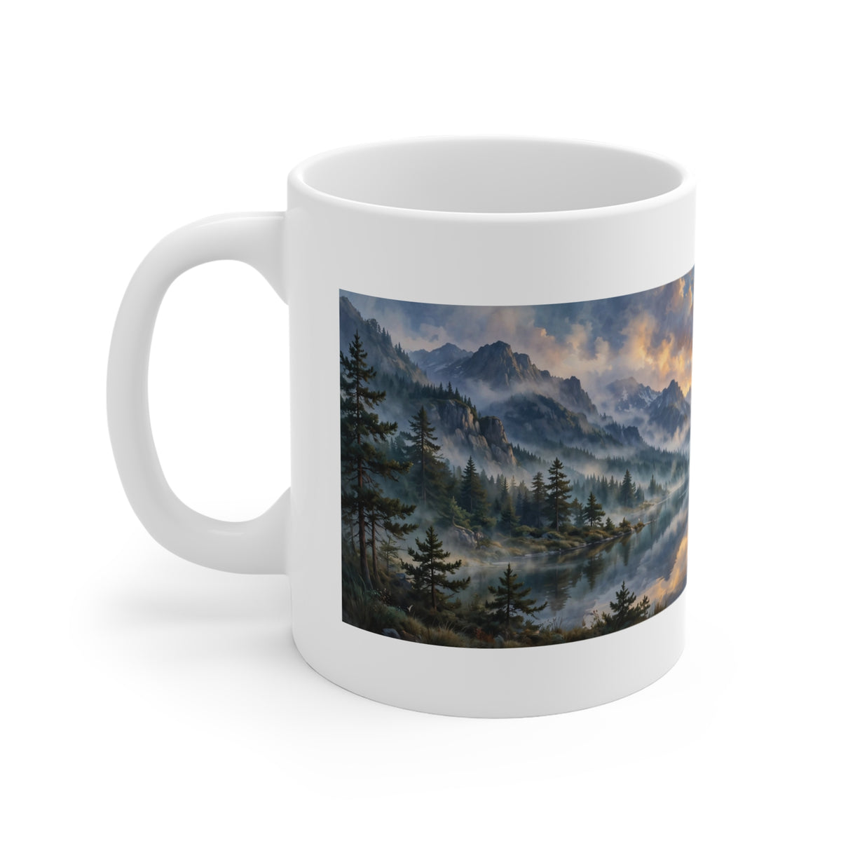 Mountain Lake Dawn — Ceramic Mug