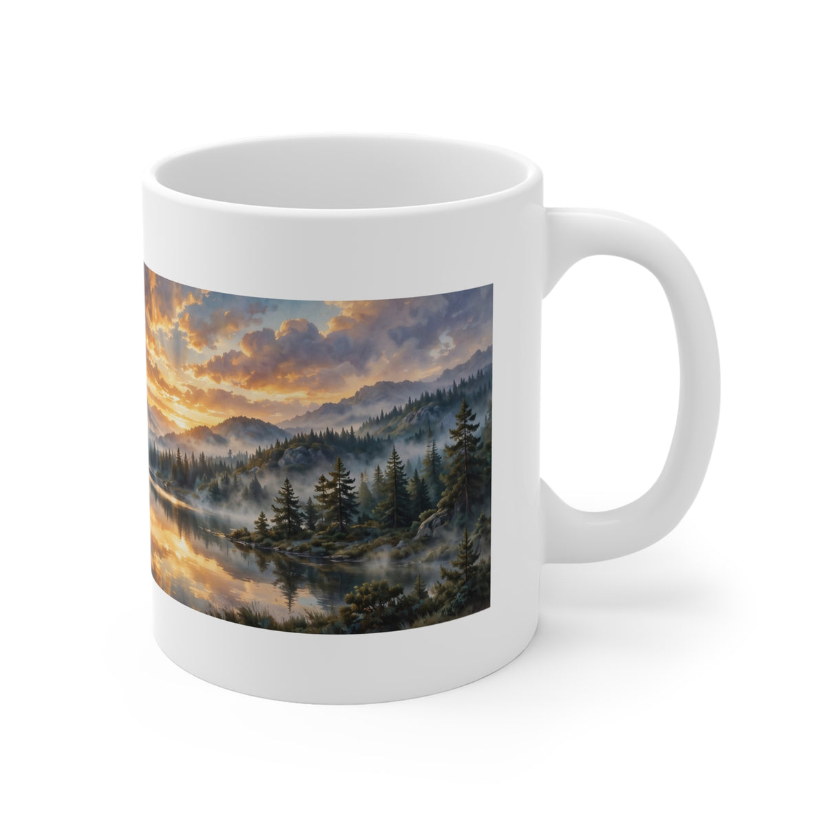 Mountain Lake Dawn — Ceramic Mug