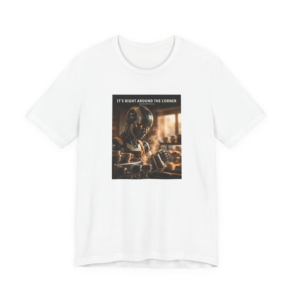 It's Right Around The Corner — Barista Robot Tee