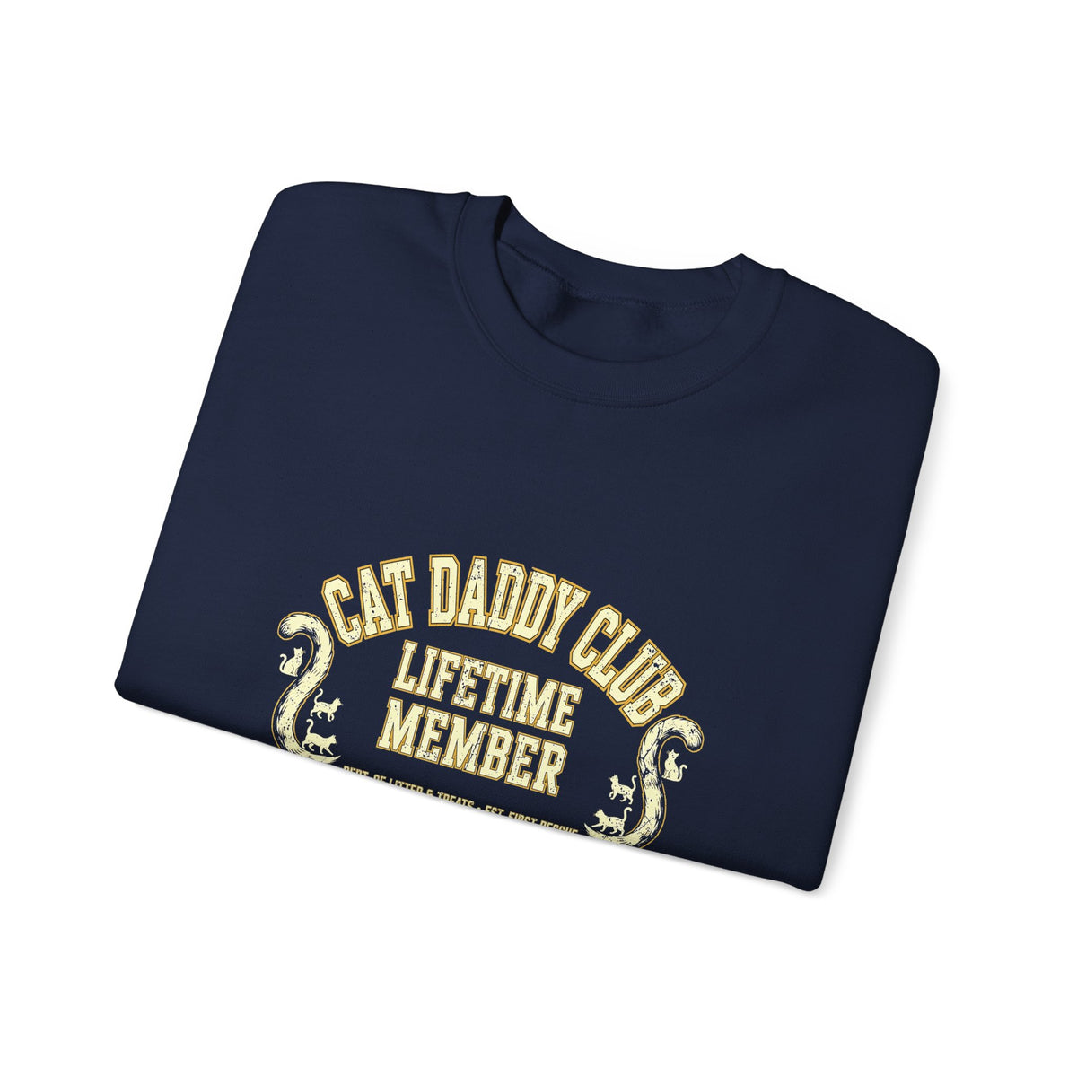 Cat Daddy Club Crewneck Sweatshirt - Lifetime Member Varsity Cat Dad Sweatshirt