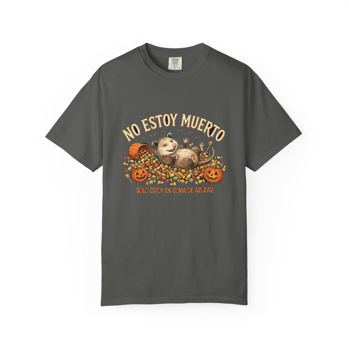 Camiseta Zarigüeya de Halloween - No Estoy Muerto, Solo Estoy en Coma de Azúcar, Tlacuache Divertido entre Dulces