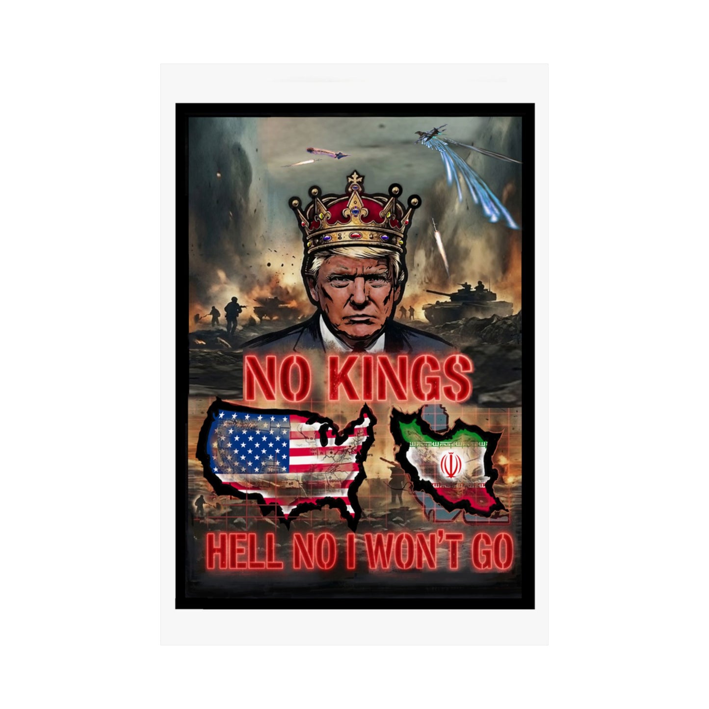 NO KINGS Banger Remix - Satin Posters (300gsm)