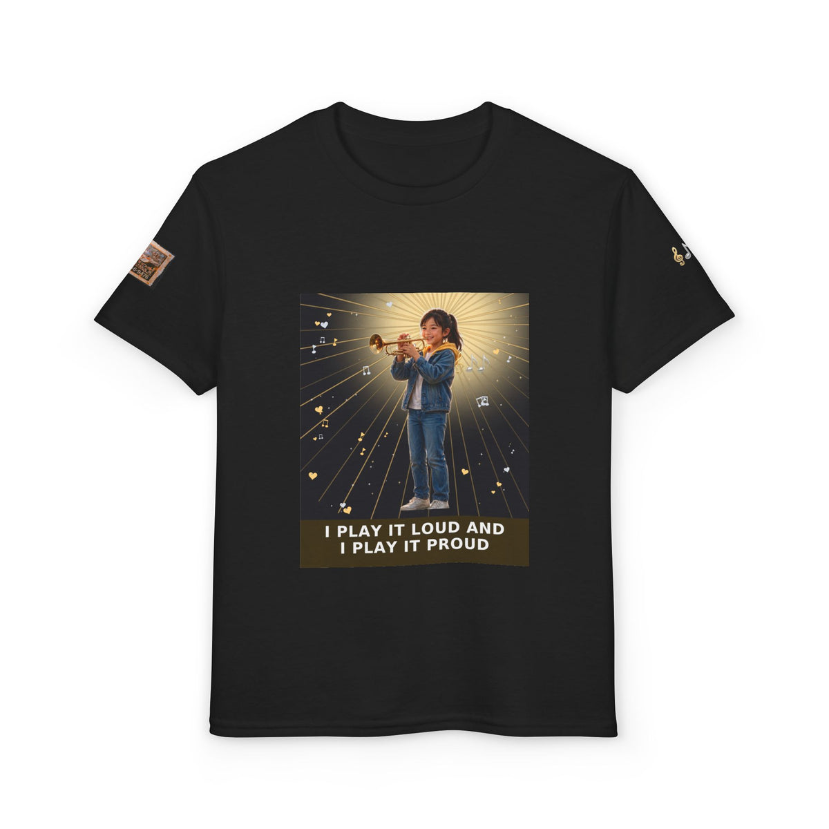 I Play It Loud and I Play It Proud — Asian Girl Trumpet Pre-Teen Musician Tee