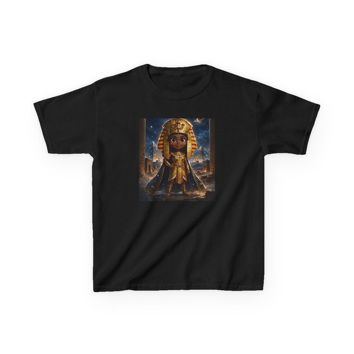 Amara — Cinematic Little Pharaoh from the Stars — Kids Tee (Budget Edition)