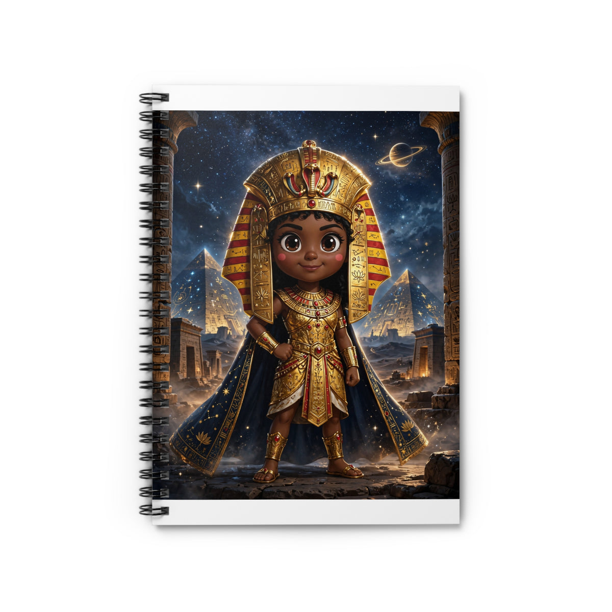 Amara — Cinematic Little Pharaoh from the Stars — Kids Spiral Notebook