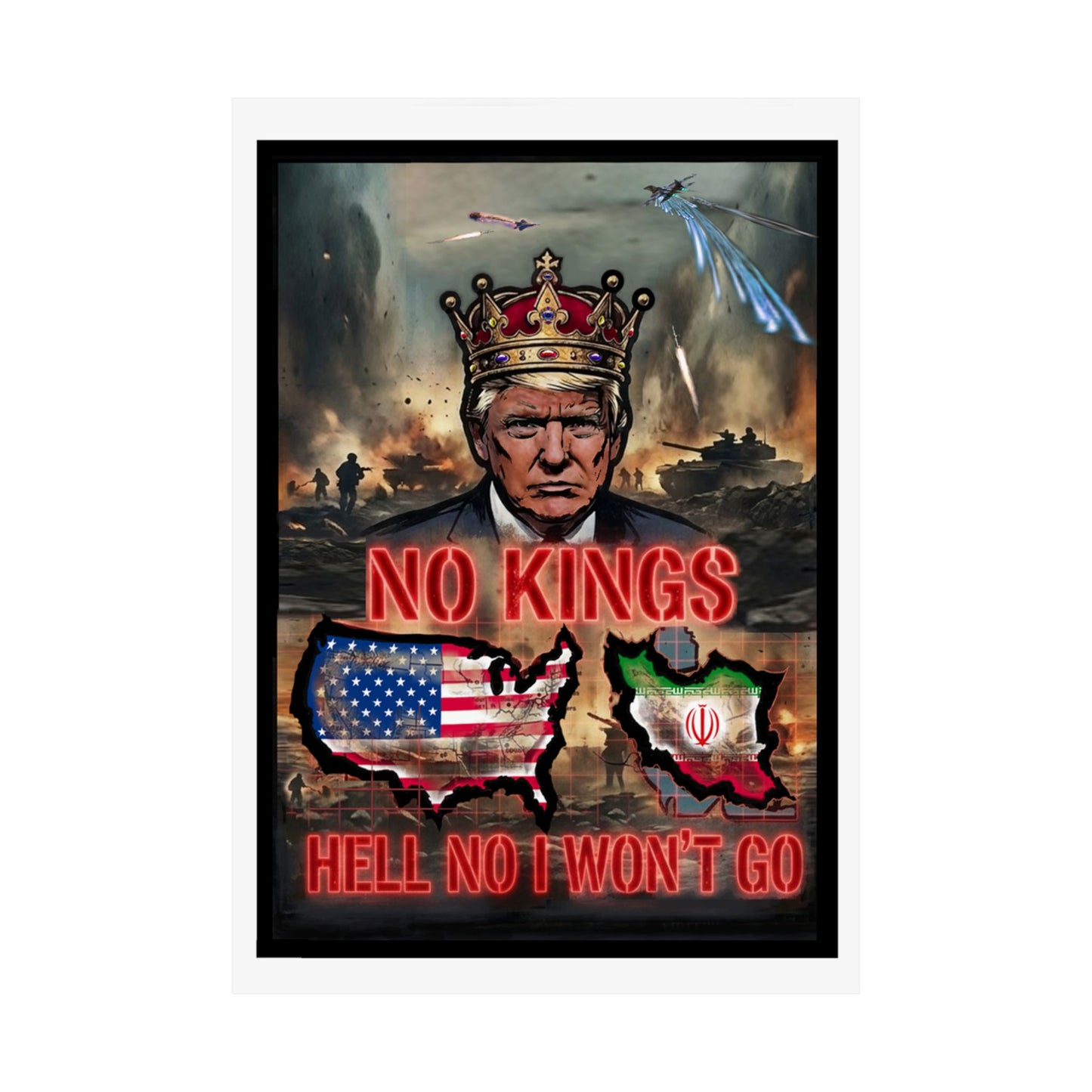 NO KINGS Banger Remix - Satin Posters (300gsm)