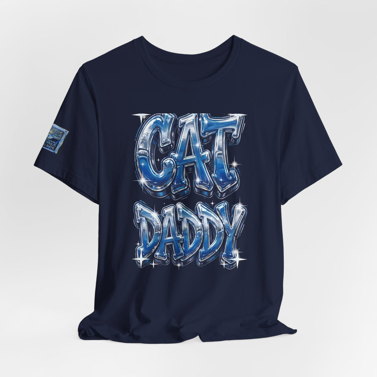 Cat Daddy Graffiti T-Shirt - Blue Chrome, Back + Sleeve Edition
