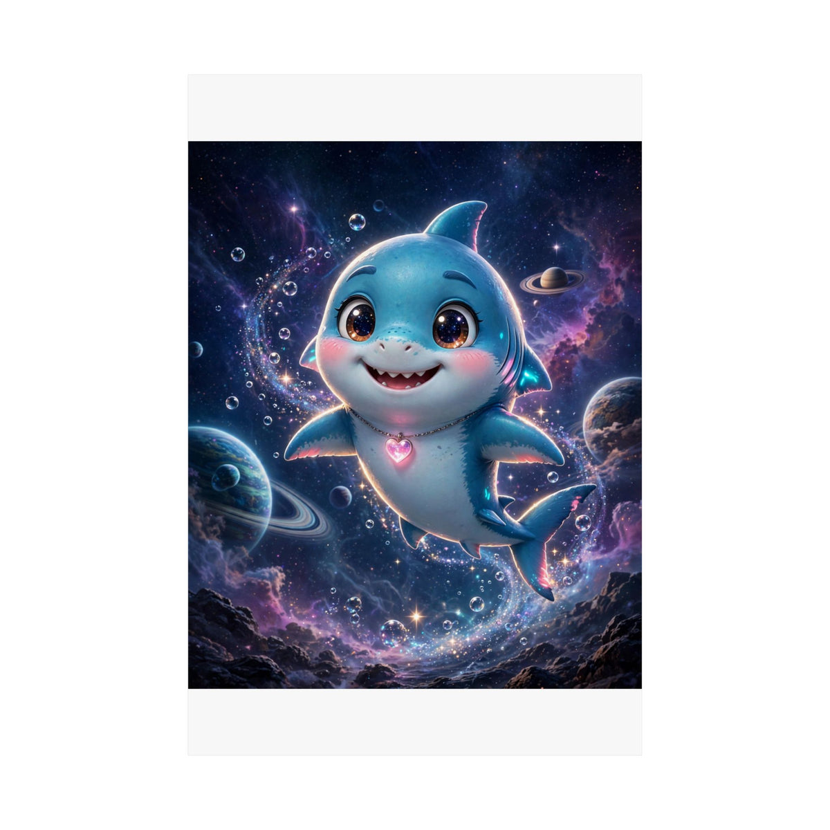 Finn — Shark Buddy — Kids Room Poster