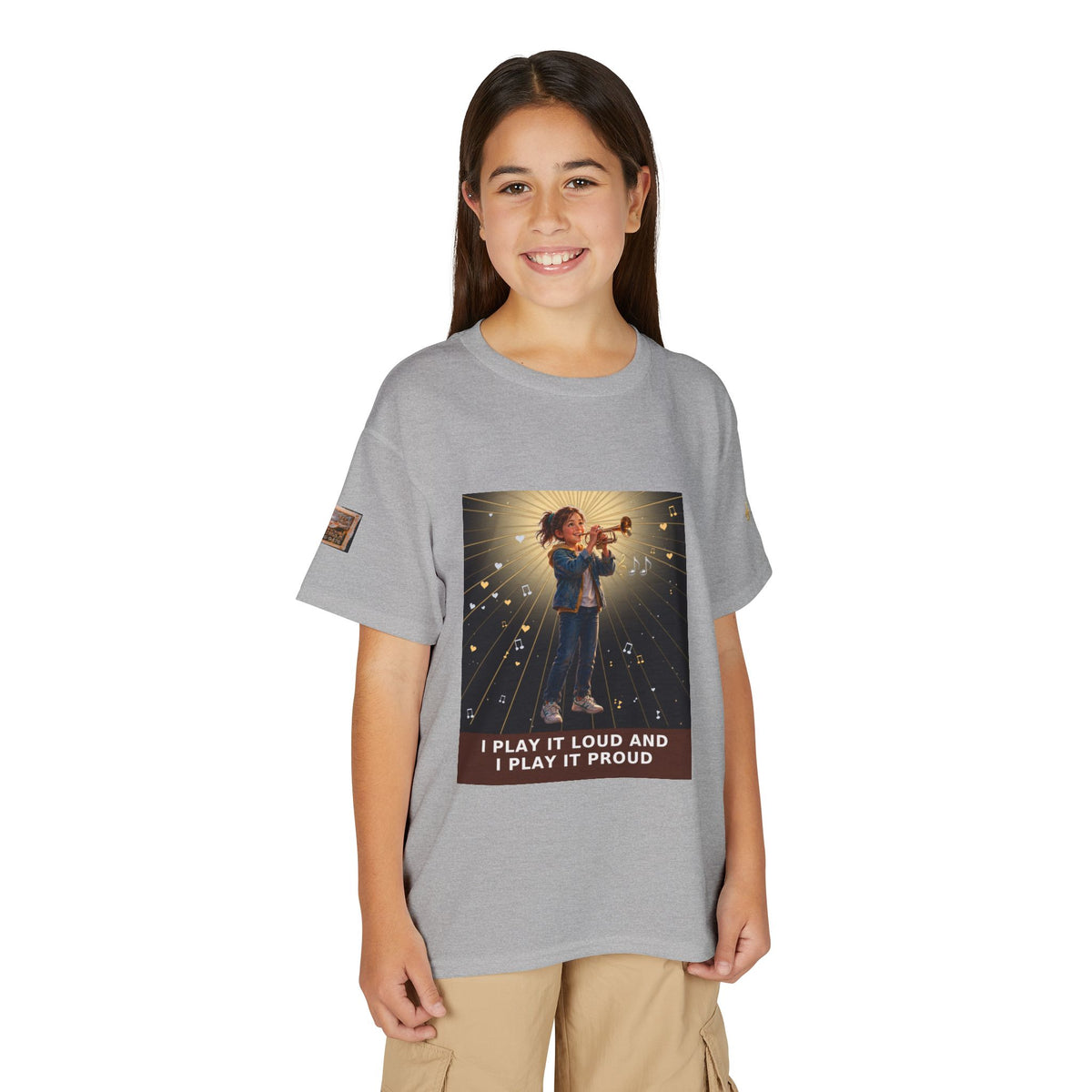 I Play It Loud and I Play It Proud — Girl Trumpet Pre-Teen Musician Tee
