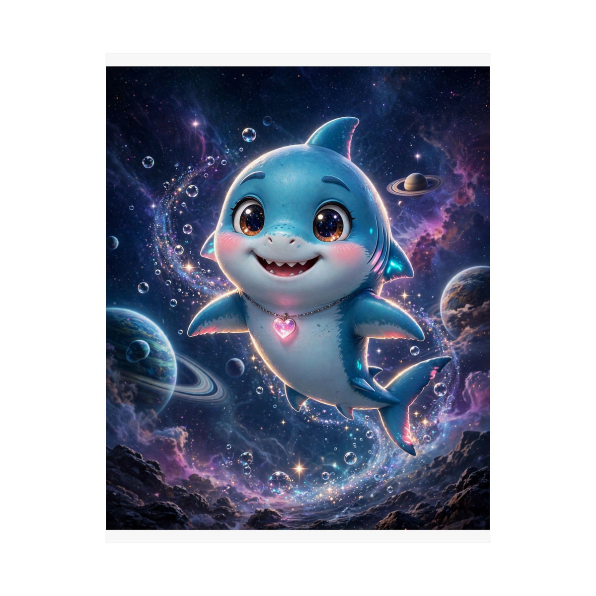 Finn — Shark Buddy — Kids Room Poster