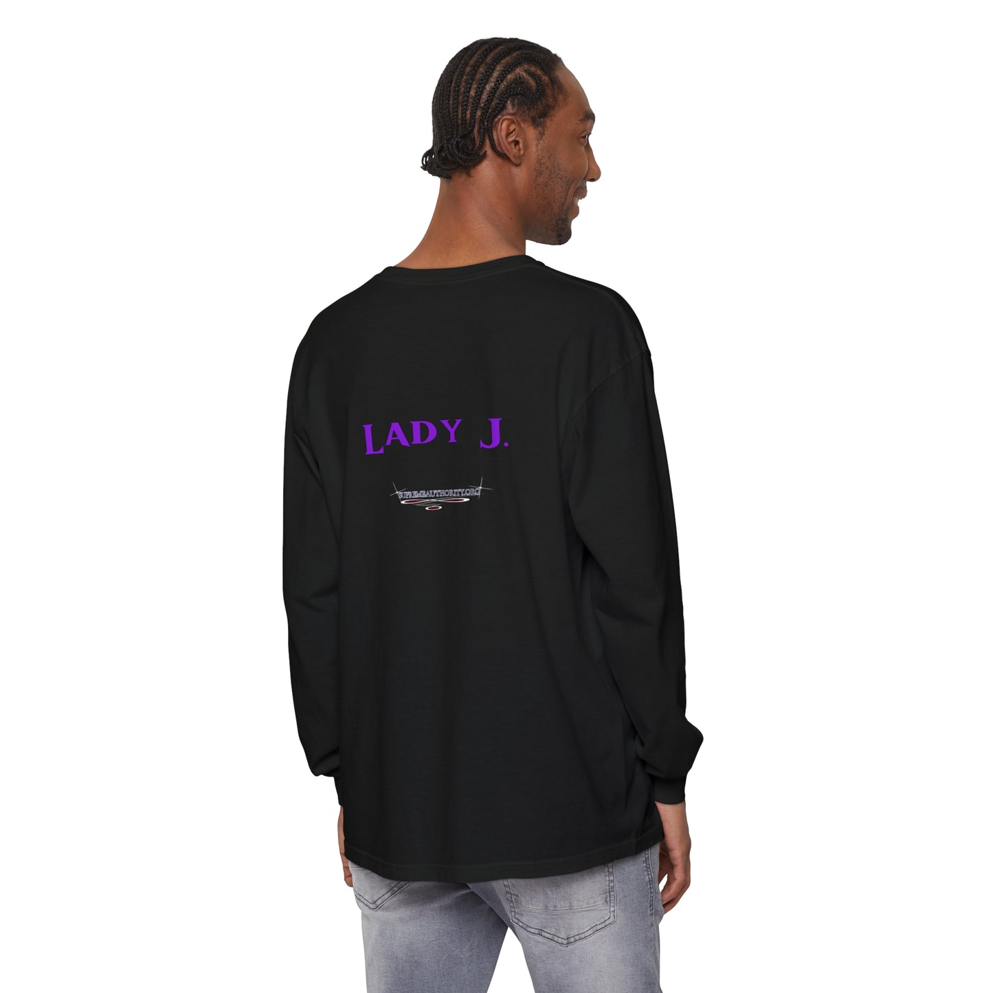 YAHUAH HERO - Lady J, custom - Unisex Garment-dyed Long Sleeve T-Shirt