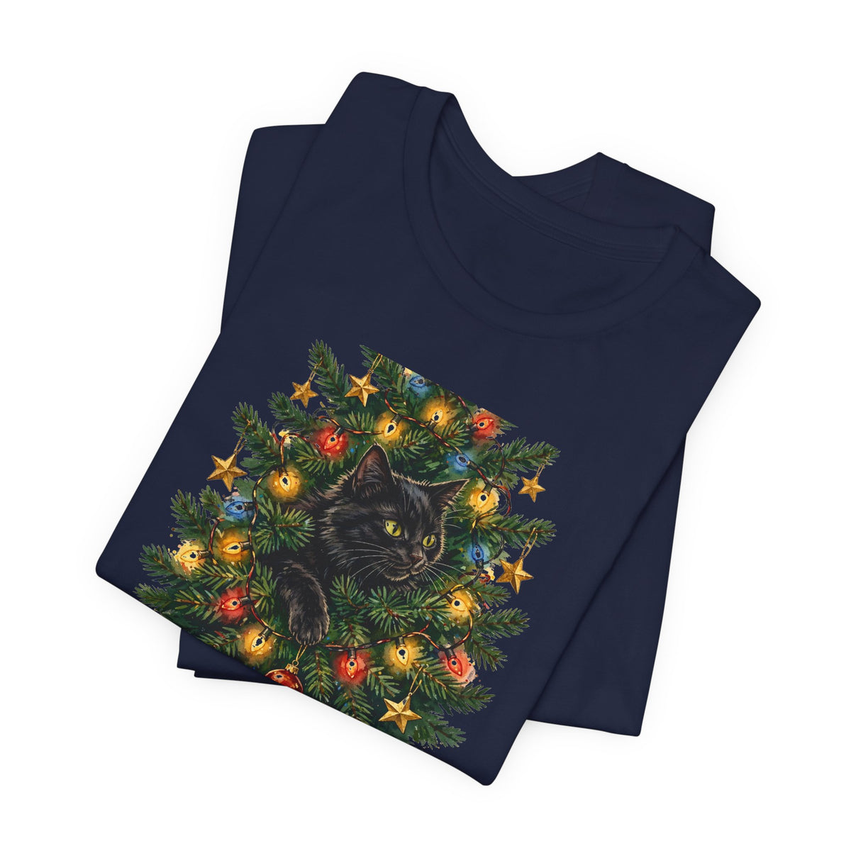 Cat In The Christmas Tree T-Shirt - This Is Why We Can't Have A Nice Tree - Funny Cat Christmas Tee