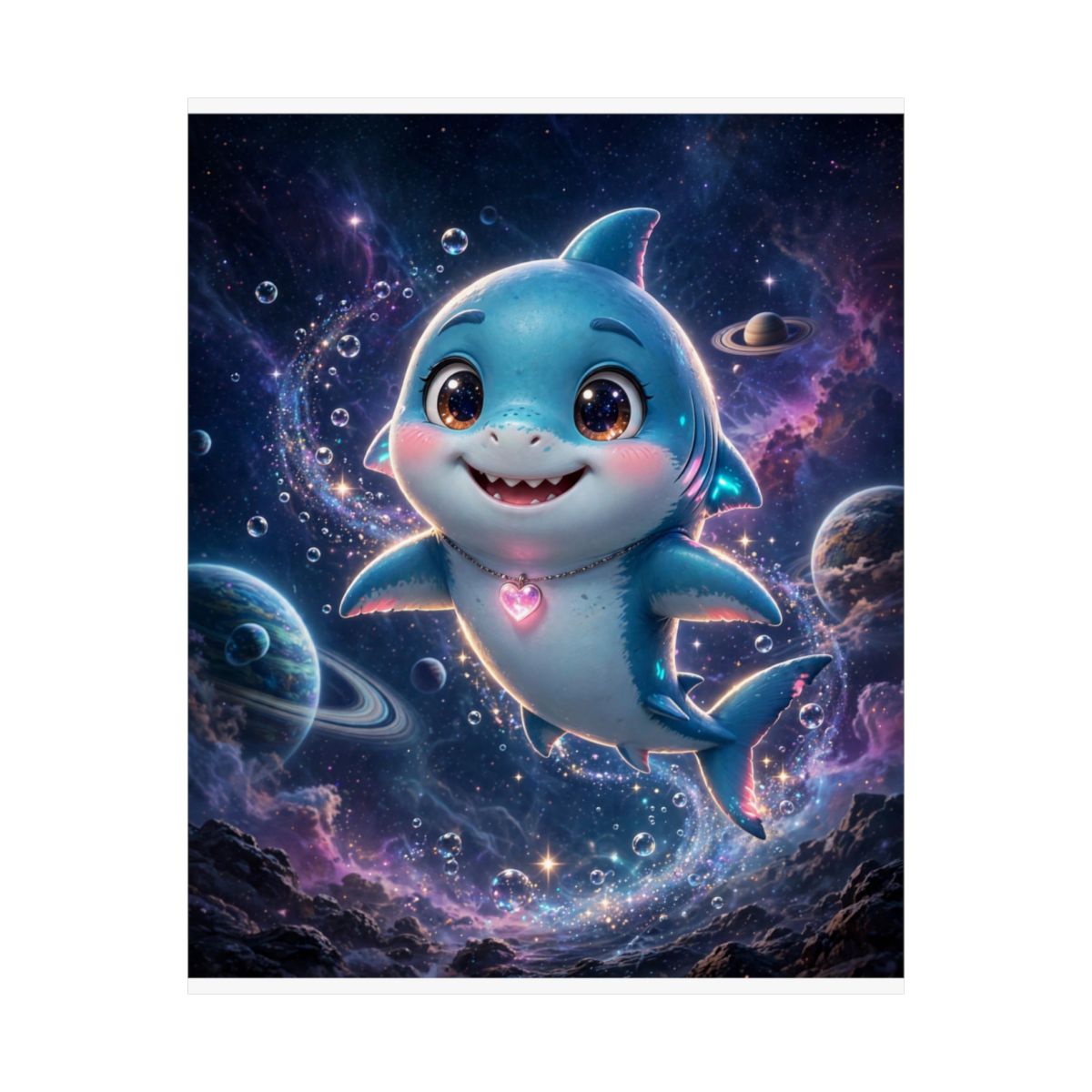 Finn — Shark Buddy — Kids Room Poster