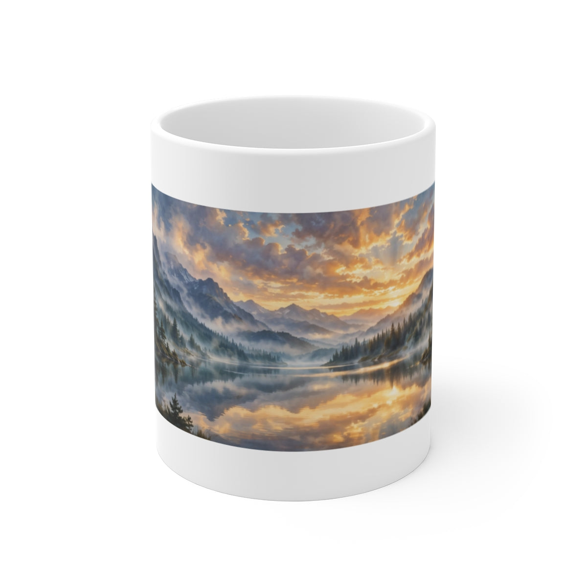Mountain Lake Dawn — Ceramic Mug
