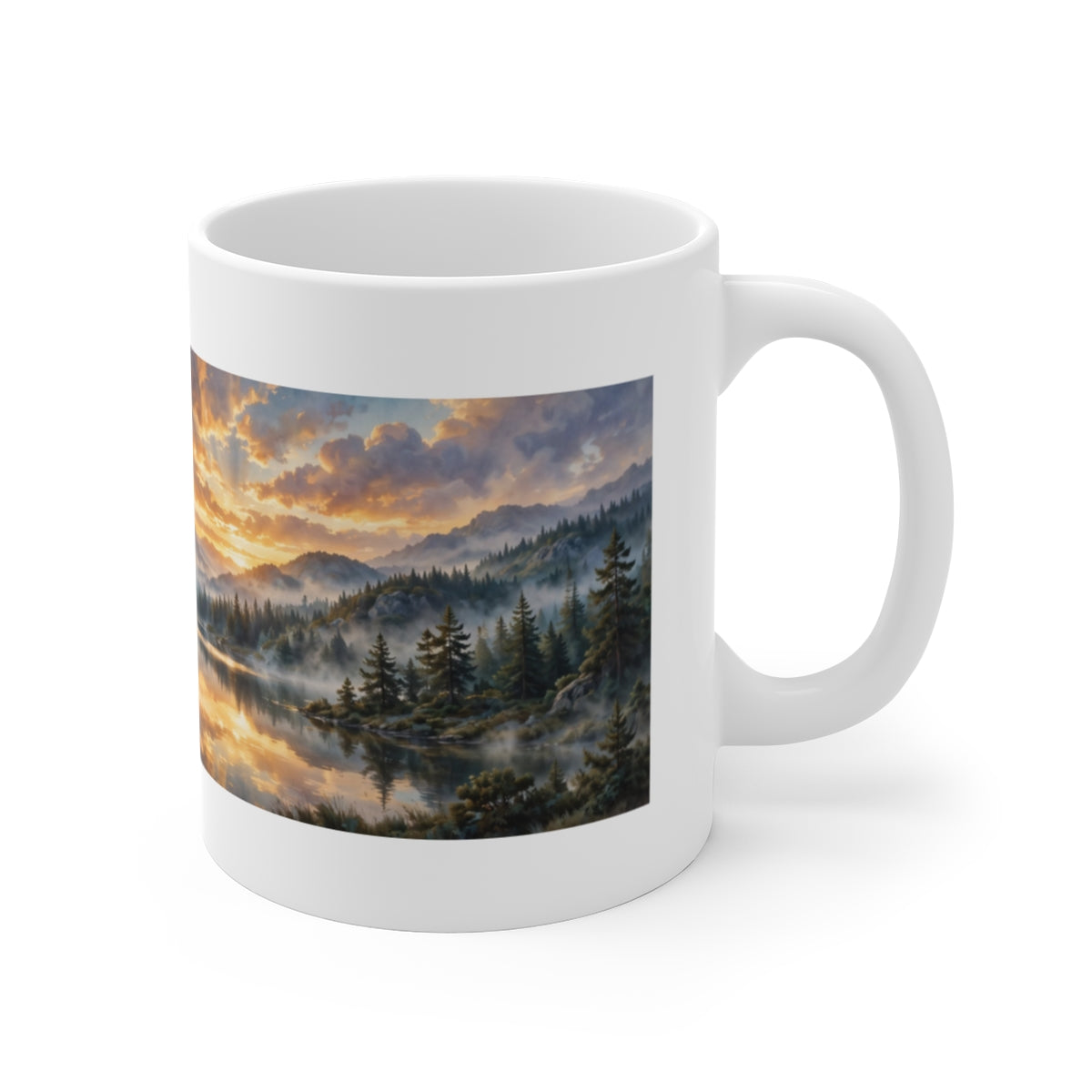 Mountain Lake Dawn — Ceramic Mug