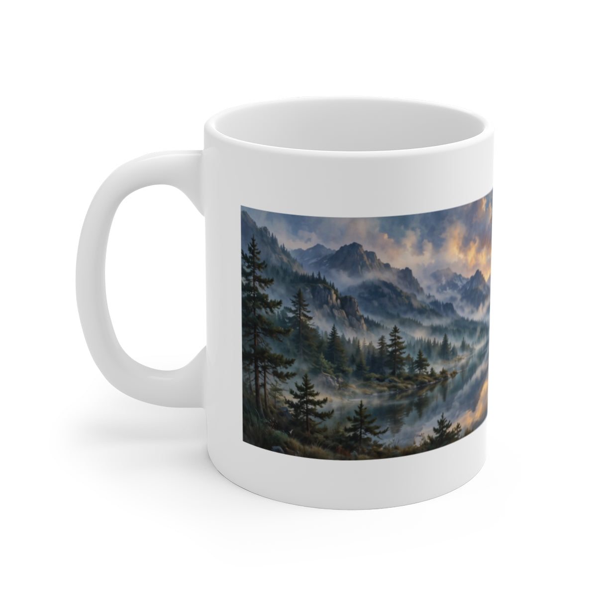 Mountain Lake Dawn — Ceramic Mug